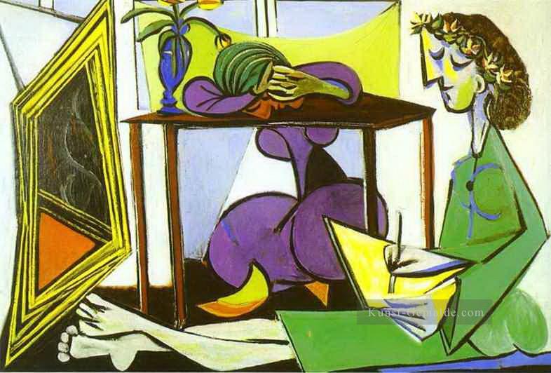 Innenraum mit einer Mädchenzeichnung 1935 Kubismus Pablo Picasso Ölgemälde